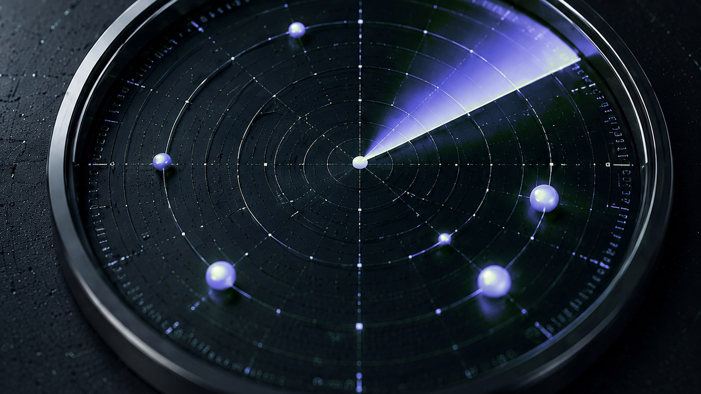 Abstract radar sweep motif representing posture visibility